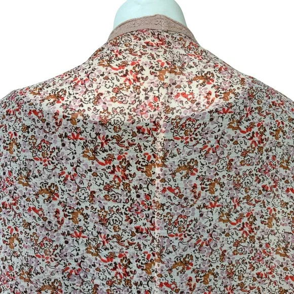 Free People Lola Printed Open Front Kimono (front tie string removed), Sz M - Picture 11 of 15